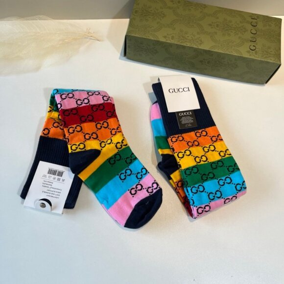 Gucci Colorful Calf-High Cotton Socks - Picture 6 of 6